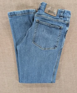 Duluth Trading Co Ballroom Double Flex Blue Jeans Plaid Flannel Lined MENS 30x30 - Picture 1 of 12