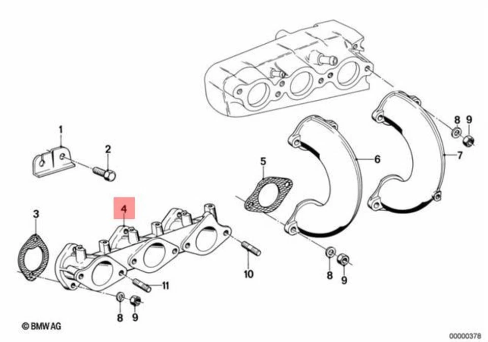 Genuine BMW E12 E23 E24 E3 E9 3.0CSi 3.0CSiL Int. Manifold CYL.4-6 11611256418 - Image 1 of 1