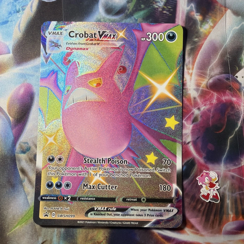 Pokemon TCG Jumbo Crobat VMAX SWSH099 Oversized Black Star Promo Card 2021 NM - Image 1 of 2