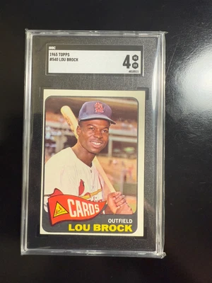 1965 Topps #540 Lou Brock SP SGC 4 VG EX HOF St. Louis Cardinals - Image 1 of 2