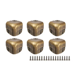 6 pezzi protezioni angolari bronzo vintage metallo decorazione bordi protezioni per prevenire danni - Foto 1 di 13