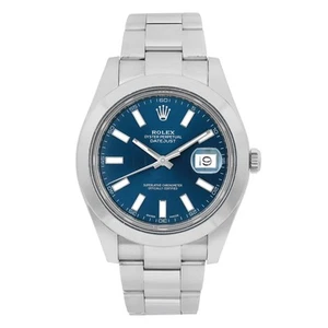 Rolex Datejust II Oyster Steel Blue Dial Automatic Mens Watch 116300 - Picture 1 of 6
