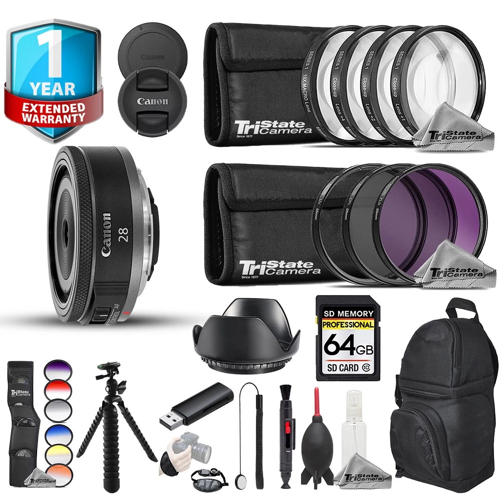 Canon RF 28mm f/2.8 STM Lens - 23pc Pro Bundle + 1 Yr Warranty | eBay