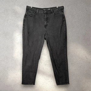Old Navy Higher High-Rise O.G. Straight Jeans Women’s 18 Black Denim Minimalist - Picture 1 of 7