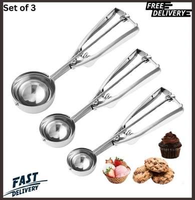 Cuchara para galletas, juego de 3 cucharadas para masa para galletas para hornear 1 cucharada, 2 cucharadas, 3 cucharadas, manchado Foto 1 de 4