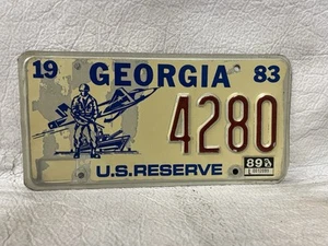 Vintage 1983 Georgia US Reserve License Plate - Picture 1 of 2