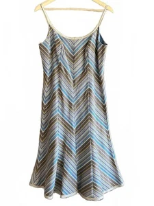 Akris Punto Dress Sz 10 Multi-Color Striped Sleeveless Silk - Picture 1 of 8