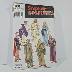 Simplicity 8108 Costume Pattern, Bible Characters, Toga Party -  XS -XL - UNCUT - Picture 1 of 3
