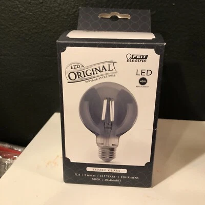 Feit Electric acre G25 E26 (Medium) Filament LED Bulb Smoke Daylight 40 Watt B39 - Image 1 of 4