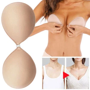 Womens Strapless Sticky Bra Invisible Lift up Adhesive Push up Backless Bras AU~ - Picture 1 of 10