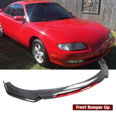 For Mazda MX-6 M LS GT Carbon Fiber/Red Front Bumper Lip Splitter Spoiler Kit - Imagem 1 de 4
