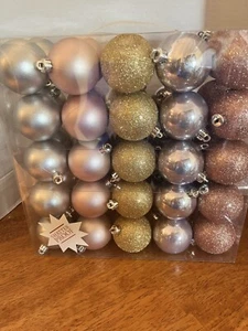 Christmas Ornaments/ Silver/ Rose Gold /Pink /50/NIB/shatterproof - Picture 1 of 5