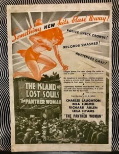 The Island of Lost Souls Bela Lugosi Laughton Monsters H G Wells Panther Woman - Picture 1 of 1