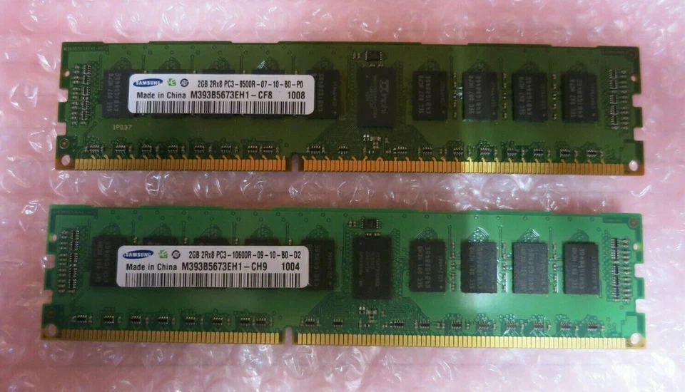 Samsung M393B5673EH1-CH9 4GB (2x2GB) 2Rx8 PC3-10600 DDR3 240P ECC CL7 Memory - Image 1 of 4