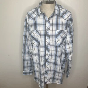 Pintlar Shirt Herren 3XLT Pearl Snap Western Cowboy Joch blau weiß neu - Bild 1 von 7