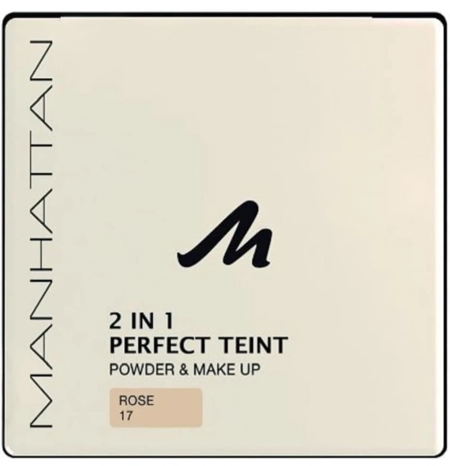 Manhattan 2 in 1 Perfect Teint Powder und Makeup Rose 17 -  (1 x 9g) - Bild 1 von 1
