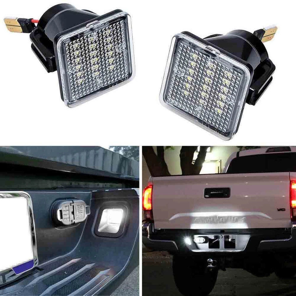 For Toyota Tacoma 2016-22 Tundra 14-22 Full LED Black License Plate Lights Lamps Foto 1 de 4