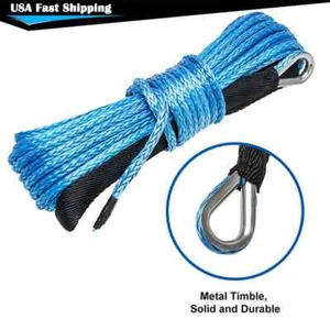 6mm 1/4"x50' Synthetic Winch Rope Line Cable 10000LB For Polaris RZR Ranger 1000 - Picture 1 of 13
