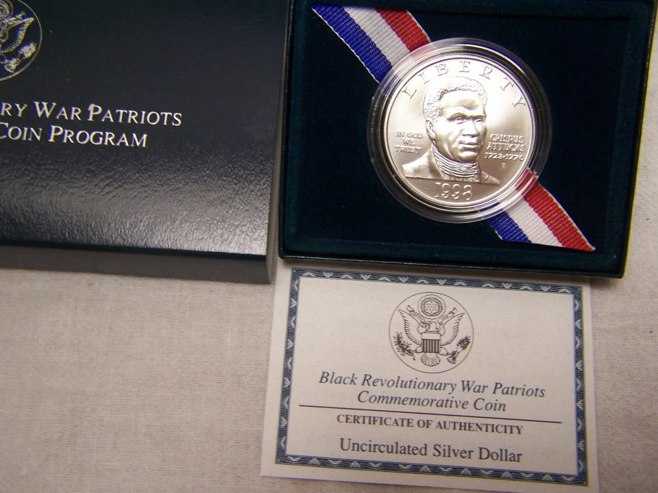 1998 Black Revolutionary War Patriots  UNC Coin In Box with COA - Image 1 of 1