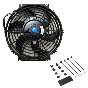 10″ inch Universal Slim Fan Push Pull Electric Radiator Cooling 12V + Mount Kit - Picture 1 of 4