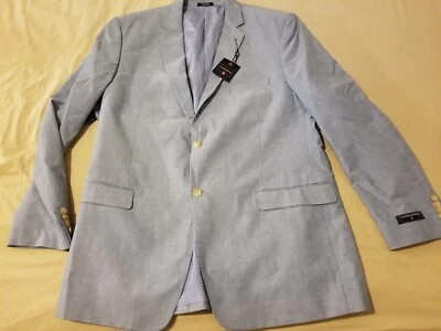 Mens New Saddlebred Sports Jacket 46L Blue Cotton Blazer - Image 1 of 4