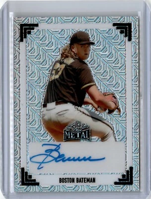 2024 Leaf Metal 1991 Mojo Silver Boston Bateman Auto 10/10 (B43) Padres - Image 1 of 2
