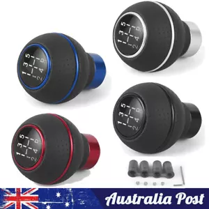 5 Speed Leather&Aluminium Car Gear Shifter Knob Shift Lever Handle Universal - Picture 1 of 16