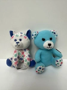 McDonalds Build A Bear Happy Husky and Totally Turchese Bear 3,5"" 2015 - Foto 1 di 8