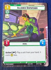 Star Wars Unlimited Spark of Rebellion Alliance Dispatcher HYPERSPACE Card - Picture 1 of 2