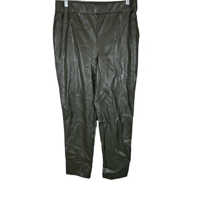 Pantalones al tobillo ajustados Isaac Mizrahi para mujer regulares de cuero de cocodrilo sintético talla 4 Foto 1 de 2