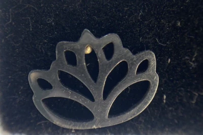 Aretes huecos de acero quirúrgico de loto para mujer adolescente lirio de agua yoga espiritual Foto 1 de 4