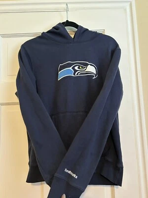 Seattle Seahawks Hoodie Youth Large Blue Green Sweatshirt Embroidered Logo - Image 1 of 4