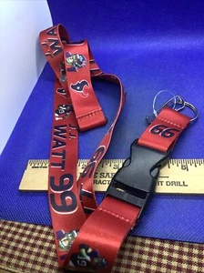 Houston Texans Breakaway Lanyard w/ Quick Release Key Ring Genuine NFL Merch - Picture 1 of 1