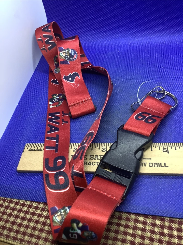 Houston Texans Breakaway Lanyard w/ Quick Release Key Ring Genuine NFL Merch - Image 1 of 1