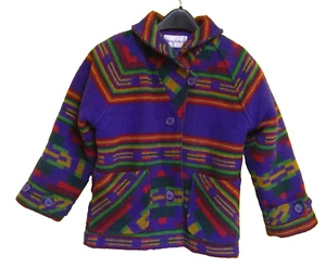 Abrigo Young Gallery Mujer TALLA M Púrpura Cuello Abotonado Étnico Tejido Costa Rica - Imagen 1 de 19