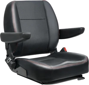 Asiento de carretilla elevadora universal, asiento de tractor plegable con reposabrazos de ajuste, seguridad - Imagen 1 de 7