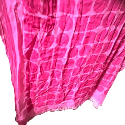 NWT KATE SPADE Rare Vivid Snapdragon Pink Scarf 80” X 27” 100% Modal Fringe Dots - Image 1 of 4