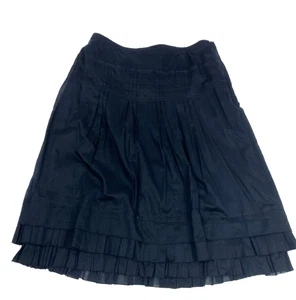 Ann Taylor Navy Blue Layered Ruffle Bottom Skirt NWT Size 2 Women's MSRP $89 NEW - Picture 1 of 9