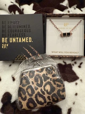 Bomb Party UNTAMED "Whispered Growl" Black  Necklace in Rose Gold NK57008  - Image 1 of 4