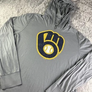 Milwaukee Brewers Christian Yelich Shirt Mens Extra Large Gray Hoodie USA Made - Picture 1 of 9