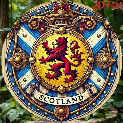 Металлические жестяные знаки шотландский герб 8*8 дюймов — 2D плоские железные настенные знаки - Изображение 1 из 4