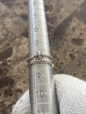 Anillo Cruzado Doble Capa Corazones Cromados Talla 8, 99c Subasta Sin Reserva Foto 1 de 4