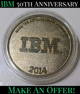 ✨2014✨ 50th Year Anniversary IBM Coin - Commemorative Gold Token IBM Mainframe - Image 1 of 4