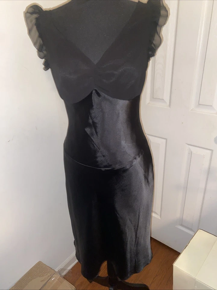 Aria Satin 1930’s Retro Style Black Dress Size 6 - Image 1 of 4