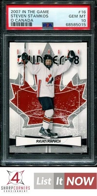 2007 IN THE GAME O CANADA #16 STEVEN STAMKOS RC PSA 10 - Image 1 of 2