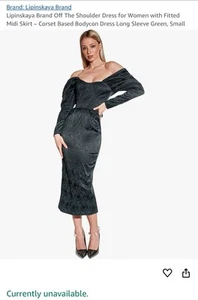 Off The Shoulder Dress with Fitted Midi Skirt – Corset Based, Bodycon, Small - Picture 1 of 10
