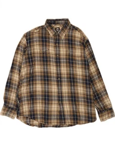 TIMBERLAND Mens Flannel Shirt 2XL Brown Check Cotton OY02 - Picture 1 of 3
