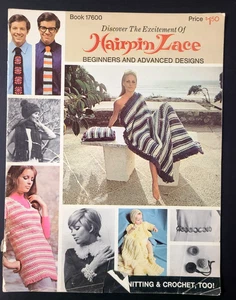 Vtg Hairpin Lace Beginner Advanced Patterns Knit Crochet Necktie Afghan #1760 - Picture 1 of 6
