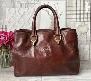 The Bridge Chestnut Brown Leather Handbag Tote Bag Grab Bag - Picture 1 of 12