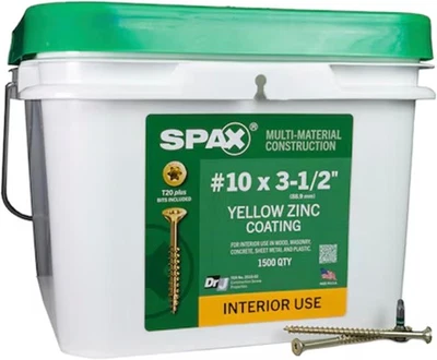 SPAX #10 x 3-1/2" Interior Cabeza Plana Madera Tornillos Construcción x  Foto 1 de 4